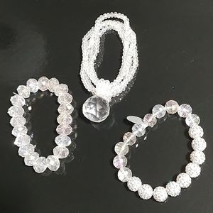 AB & clear crystal beads bracelets - set of 3 NWT. (One FREE)